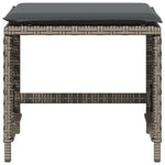 Bancos de jardín HKH con cojines 4 Piezas 41x41x36 Cm Ratán PE - Gris
