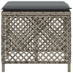 Bancos de jardín HKH con cojines 4 Piezas 41x41x36 Cm Ratán PE - Gris