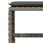 Bancos de jardín HKH con cojines 4 Piezas 41x41x36 Cm Ratán PE - Gris