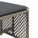 Bancos de jardín HKH con cojines 4 Piezas 41x41x36 Cm Ratán PE - Gris