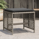 Bancos de jardín HKH con cojines 4 Piezas 41x41x36 Cm Ratán PE - Gris