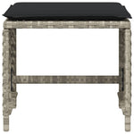 Bancos de jardín HKH con cojines 4 unidades 41x41x36cm Ratán Pie Gris claro - Gris