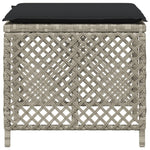Bancos de jardín HKH con cojines 4 unidades 41x41x36cm Ratán Pie Gris claro - Gris