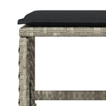 Bancos de jardín HKH con cojines 4 unidades 41x41x36cm Ratán Pie Gris claro - Gris