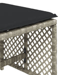 Bancos de jardín HKH con cojines 4 unidades 41x41x36cm Ratán Pie Gris claro - Gris