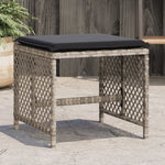 Bancos de jardín HKH con cojines 4 unidades 41x41x36cm Ratán Pie Gris claro - Gris