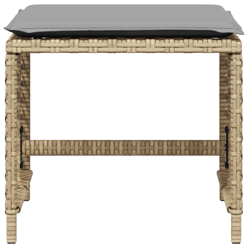 HKH Cojines de banco para jardín 4 uds. 41x41x36 cm ratán PE mixto - Beige