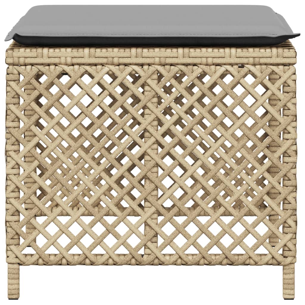 HKH Cojines de banco para jardín 4 uds. 41x41x36 cm ratán PE mixto - Beige