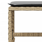 HKH Cojines de banco para jardín 4 uds. 41x41x36 cm ratán PE mixto - Beige