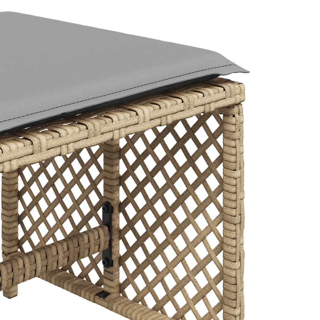 HKH Cojines de banco para jardín 4 uds. 41x41x36 cm ratán PE mixto - Beige
