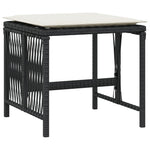 HKH Bancos de Jardín con Cojines 4 Piezas 41x41x36 Cm Ratán PE - Negro
