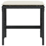 HKH Bancos de Jardín con Cojines 4 Piezas 41x41x36 Cm Ratán PE - Negro