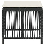 HKH Bancos de Jardín con Cojines 4 Piezas 41x41x36 Cm Ratán PE - Negro