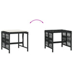 HKH Bancos de Jardín con Cojines 4 Piezas 41x41x36 Cm Ratán PE - Negro