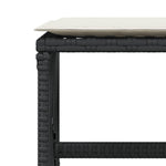 HKH Bancos de Jardín con Cojines 4 Piezas 41x41x36 Cm Ratán PE - Negro
