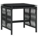HKH Bancos de Jardín con Cojines 4 Piezas 41x41x36 Cm Ratán PE - Negro