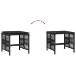 HKH Bancos de Jardín con Cojines 4 Piezas 41x41x36 Cm Ratán PE - Negro