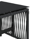 HKH Bancos de Jardín con Cojines 4 Piezas 41x41x36 Cm Ratán PE - Negro