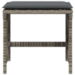 HKH Bancos Jardim com Almofadões 4 Pcs 41x41x36 Cm Vime Pe - Cinzento