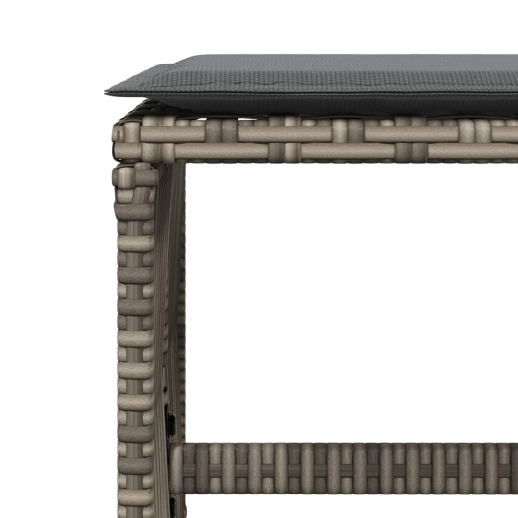 HKH Bancos Jardim com Almofadões 4 Pcs 41x41x36 Cm Vime Pe - Cinzento