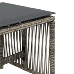 HKH Bancos Jardim com Almofadões 4 Pcs 41x41x36 Cm Vime Pe - Cinzento