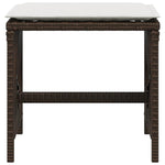 HKH Bancos de Jardín con Cojines 4 Piezas 41x41x36 Cm Ratán PE Marrón - Marrón