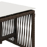 HKH Bancos de Jardín con Cojines 4 Piezas 41x41x36 Cm Ratán PE Marrón - Marrón