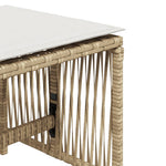 HKH Bancos de Jardim com Almofadões 4 Pcs 41x41x36 Cm Vime Pe - Bege