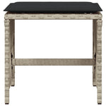 Bancos de jardín HKH con cojines 4 unidades 41x41x36cm Ratán Pie Gris claro - Gris