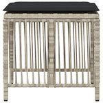 Bancos de jardín HKH con cojines 4 unidades 41x41x36cm Ratán Pie Gris claro - Gris