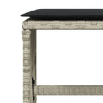 Bancos de jardín HKH con cojines 4 unidades 41x41x36cm Ratán Pie Gris claro - Gris