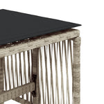 Bancos de jardín HKH con cojines 4 unidades 41x41x36cm Ratán Pie Gris claro - Gris