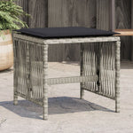 Bancos de jardín HKH con cojines 4 unidades 41x41x36cm Ratán Pie Gris claro - Gris