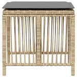 HKH Cojines de Jardín para Bancos 4 Piezas 41x41x36 Cm Mimbre Pe Mezcla - Beige