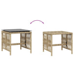 HKH Cojines de Jardín para Bancos 4 Piezas 41x41x36 Cm Mimbre Pe Mezcla - Beige