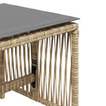 HKH Cojines de Jardín para Bancos 4 Piezas 41x41x36 Cm Mimbre Pe Mezcla - Beige