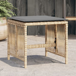 HKH Cojines de Jardín para Bancos 4 Piezas 41x41x36 Cm Mimbre Pe Mezcla - Beige