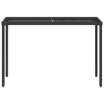 HKH Mesa de Jardim com Tampo de Vidro 115x54x74 Cm Vime Pe - Preto
