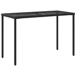 HKH Mesa de Jardim com Tampo de Vidro 115x54x74 Cm Vime Pe - Preto