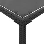 HKH Mesa de Jardim com Tampo de Vidro 115x54x74 Cm Vime Pe - Preto