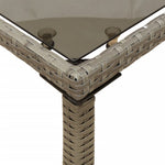 HKH Mesa de Jardim com Tampo de Vidro 115x54x74 Cm Vime Pe Cinza - Cinzento