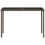 HKH Mesa de Jardim com Tampo de Vidro 115x54x74 Cm Vime Pe Castanho - Marrom