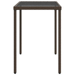 HKH Mesa de Jardim com Tampo de Vidro 115x54x74 Cm Vime Pe Castanho - Marrom