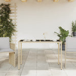 HKH Mesa de Jardim com Tampo de Vidro 115x54x74 Cm Vime Pe - Bege