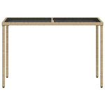 HKH Mesa de Jardim com Tampo de Vidro 115x54x74 Cm Vime Pe - Bege