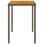 HKH Mesa de Jardim com Tampo em Acácia 115x54x74 Cm Vime Pe Cinza - Cinzento