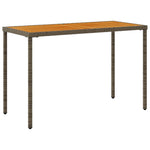 HKH Mesa de Jardim com Tampo em Acácia 115x54x74 Cm Vime Pe Cinza - Cinzento