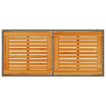 HKH Mesa de Jardim com Tampo em Acácia 115x54x74 Cm Vime Pe Cinza - Cinzento