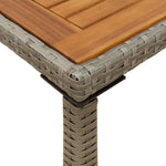 HKH Mesa de Jardim com Tampo em Acácia 115x54x74 Cm Vime Pe Cinza - Cinzento