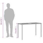 HKH Mesa de Jardim com Tampo em Acácia 115x54x74 Cm Vime Pe Cinza - Cinzento